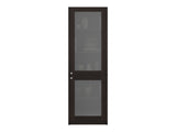 Tall Bookcase 71" H with 2 Fluted Panel Doors and Five Interior Shelves, Dark Walnut B097P480471
