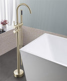 Floor Mount Bathtub Faucet Freestanding Tub Filler Brushed Gold Standing High Flow Shower Faucets 59626582