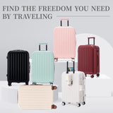 20/24/28in ABS 360&deg Spinner Wheel Luggage, Carry on Suitcase, with Cup Holder & USB Port W2787P262949
