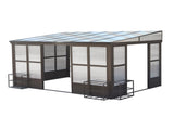 10x12FT All Season Sunroom, Outdoor Permanent Wall Mounted Solarium with Detachable Polycarbonate W1859P238677