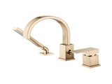 Waterfall Bathtub Faucet with Sprayer, 3-Hole Roman Filler with Hand Shower Deck Mount Waterfall W1224P206190