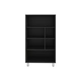 Bellagio 40" Tall Four-Tier Shelf Narrow Bookcase Black B070P254751