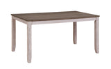 Transitional Design Rectangular 1pc Dining Table Grayish White and Brown Finish Furniture B01160583