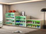 Off white Glass Door Shoe Box Shoe Storage Cabinet For Sneakers With RGB Led Light 06799497