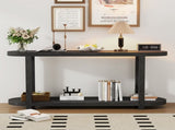 U_STYLE Modern Minimalist Ash Veneer Entryway Table with Streamlined Desktop Design, Suitable for N711P241273B
