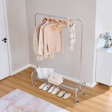 Garment Rack with Basket on Wheels Rolling Clothes Rack for Hanging Clothes Heavy Duty Garment W1903P203897