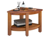 Bamboo Shower Stool with Storage Shelf,Natural 74771942