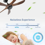 62 Inch wood Ceiling Fan no light with Remote Control, Low Profile Ceiling Fan without W2352P306690