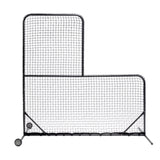 L-Shaped Baseball Net for Batting Cages, Baseball Pitching Net with Wheels - 84''H x 84''W, with 14458795