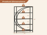 5-Tier Half-Moon Geometric Bookshelf Industrial Open Bookcase with Anti-Tipping Device 56997935