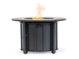 30" Propane Gas Fire Pit Table, 50000 BTU Round Steel Fire Pit with Wood Grain Ceramic Tabletop for 02473434