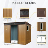 8 ft x 6 ft Outdoor Metal Storage Shed with Window and Transparent plate for Garden, Lawn W540P185325