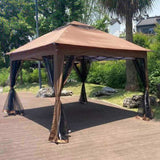 Outdoor 11x 11Ft Pop Up Gazebo Canopy With Removable Zipper Netting,2-Tier Soft Top Event 96640784