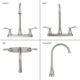 Single Handle High Arc Brushed Nickel Pull Out Kitchen Faucet,Single Level Stainless Steel Kitchen 07299265