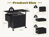 File Cabinets, Storage Cabinets for Hanging Files Letter/Legal/F4/A4 Size, Black 27726757