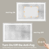 60x36" Frameless Eco-Friendly Silver MirrorDual LED Light StripsFront and Back Lighting T3177P320560