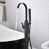 Single Handle Freestanding Tub Filler Floor Mount Bathtub Faucet with Handheld Shower W1932P172284