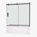 Bathtub shower door, sliding door, with 5/16" tempered glass and Matted black finish 6058 W2122P167018