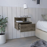 Adele Floating Nightstand with Drawer and Open Storage Shelves B200P188830