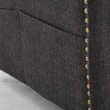 dark grey 360 degree swivel rotating accent chair with USB and magazine book for living room and W2603P169670