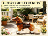 Kids Riding Pony Ride on Horse Toy for Outdoor Activity, Wheels & Neighing Sounds 3-5 Years 65942750