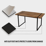 59" MDF natural wood table and modern chair 4-piece set, medieval wooden kitchen 98561928