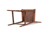 Andre 26" Woven Leather Counter Stool with Back, Pecan Brown Faux Leather B2719P292909