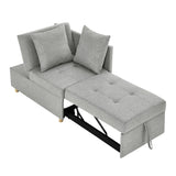 Convertible Sleeper Sofa Chair Adjustable Backrest Recliner with Pullout Sofa Bed with Wheels, W1413P227515