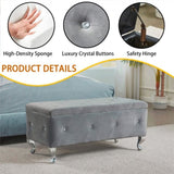 Tufted Storage Ottoman Bench For Bedroom End Of Bed Large Upholstered Storage Benches Footrest With W2268P146701