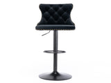 Swivel Velvet Barstools Adjusatble Seat Height from 25-33 Inch, Chrome base Bar Stools with Backs W1143P324532