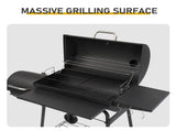 Barrel Charcoal Grill with Offset Smoker & Warming Rack, Outdoor BBQ Grill with 557 Sq. In. Grilling 02112676