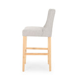 Vienna Contemporary Fabric Tufted Wingback 31 Inch Counter Stools, Set of 2, Light Grey and Natural 64854.00LGRY