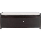 ZUN Storage Bench with 3 Shutter-shaped Doors, Shoe Bench with Removable Cushion and Hidden Storage 58461995