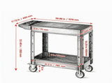 550 lbs Utility Cart, 31.3 x 17.7 Inch 2-Shelf Heavy Duty Plastic Service Cart with 360&deg Swivel 77985819