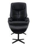 Black Motion Swivel Accent Chair with Ottoman B062P215445