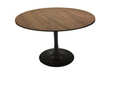 31.5" Walnut color Round Dining Table, Tulip Table Kitchen Dining Table 2-4 People with MDF Table W2189131851