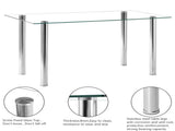 Simple Assembled Transparent Glass & Iron Dinner Table 68778429