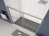 Bypass shower door, sliding door, with 1/4" tempered glass and Polished finish 56-60"x70" W2122131034