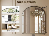 24"x 16" Arched Bathroom Mirror Wall Mirror, Black 21596005