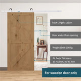 ZUN 6' Sliding Door Mounting Kit Rustic Interior Sliding Barn Door Mounting Hardware Kit White 55392428