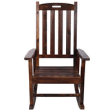 Wooden Oversized Porch Rocker Chair With Wide Seat and Tall Backrest,High Back Smooth Rocking Chairs 44949895