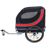 Large Folding Bike Trailer Dogs 120LB Capacity All-Terrain Pet Carrier, Durable Steel Frame W1364P268358