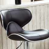 Masaccio Upholstery Airlift Adjustable Swivel Barstool with Chrome Base, Set of 2, Dark Brown T2574P164832