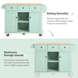 Kitchen Cart with Rubber wood Drop-Leaf Countertop ,Cabinet door internal storage racks,Kitchen WF298028AAE