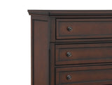 ZUN Transitional Bedroom 1pc Chest of Five Drawers Bun Feet Brown Cherry Finish Birch Veneer Home B01146551