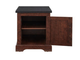 Farmhouse end table Nightstand Rectangular Farmhouse End Table with Barn Door and Adjustable Storage 91796703