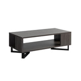 ZUN ID USA 223052CT Coffee Table Distressed Grey & Black B107131015