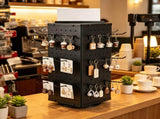 7.4 x 7.4 x 17 in Rotating Pegboard Display Stand, 4-Sided Spinning Retail Organizer with 24 Hooks 51220972