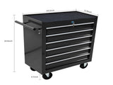 6 DRAWERS MULTIFUNCTIONAL TOOL CART WITH WHEELS-BLACK 69021719