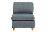 Living Room Furniture Armless Chair Steel Color Dorris Fabric 1pc Cushion Armless Chair Wooden Deco B01147402